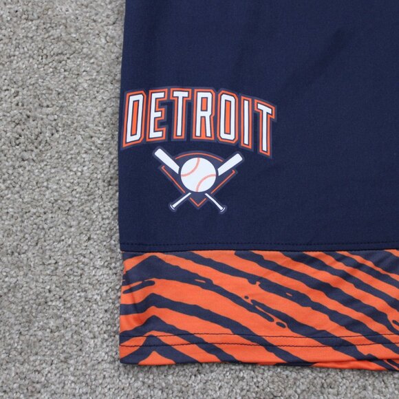 Zubaz Detroit Tigers Shorts Mens Large Blue/Orange Polyester stretch 11" inseam - Picture 4 of 11